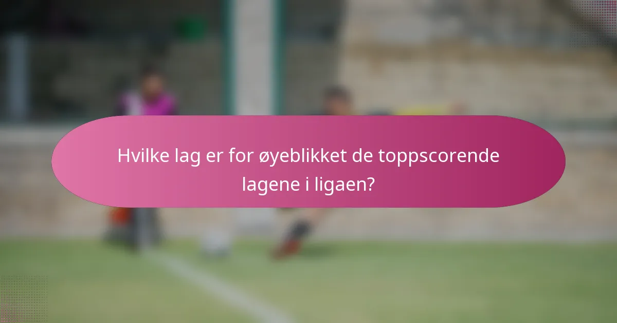 Hvilke lag er for øyeblikket de toppscorende lagene i ligaen?