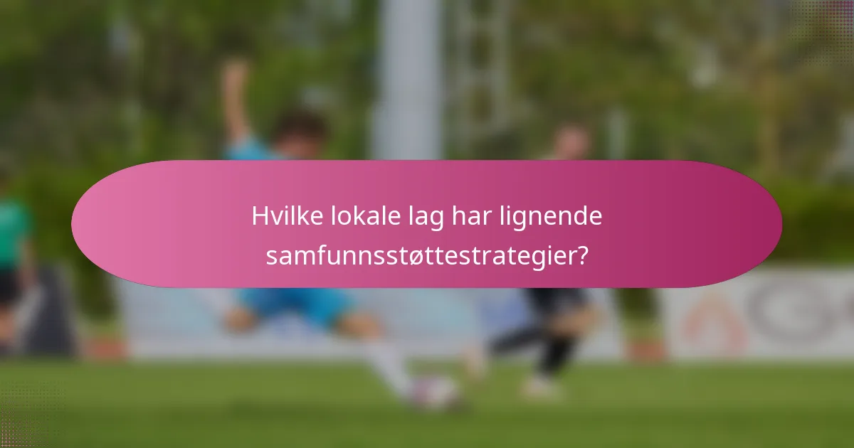 Hvilke lokale lag har lignende samfunnsstøttestrategier?
