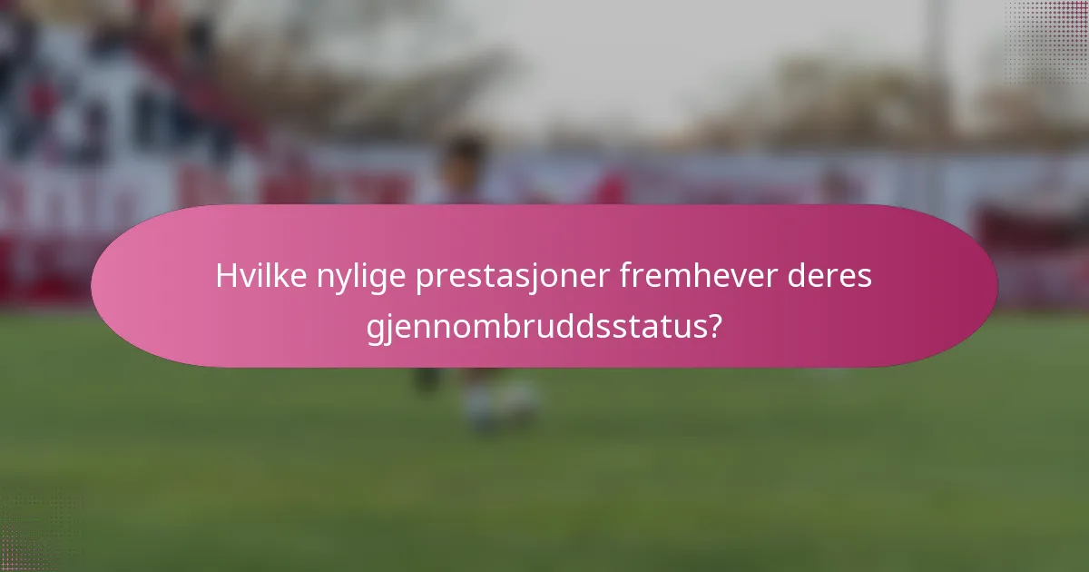 Hvilke nylige prestasjoner fremhever deres gjennombruddsstatus?