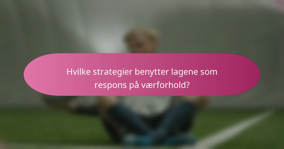 Hvilke strategier benytter lagene som respons på værforhold?