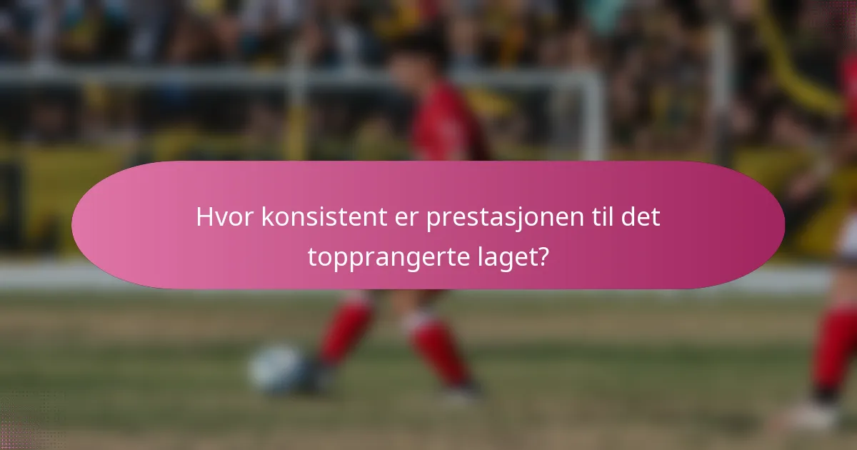 Hvor konsistent er prestasjonen til det topprangerte laget?