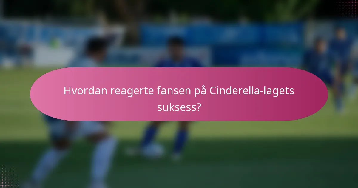Hvordan reagerte fansen på Cinderella-lagets suksess?